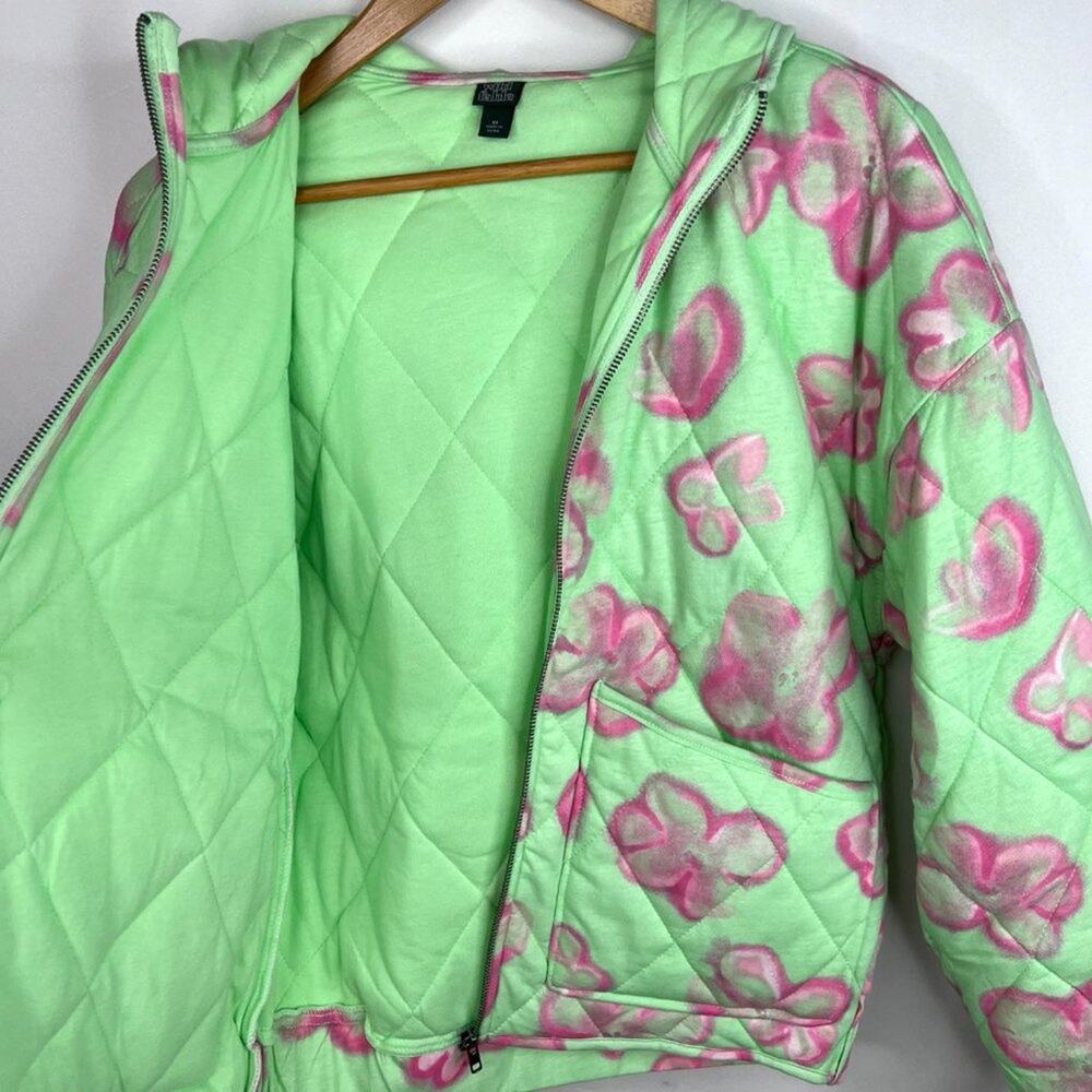 NWT Wild Fable Floral  Quilted Hooded Puffer Jacket XS - Picture 7 of 10